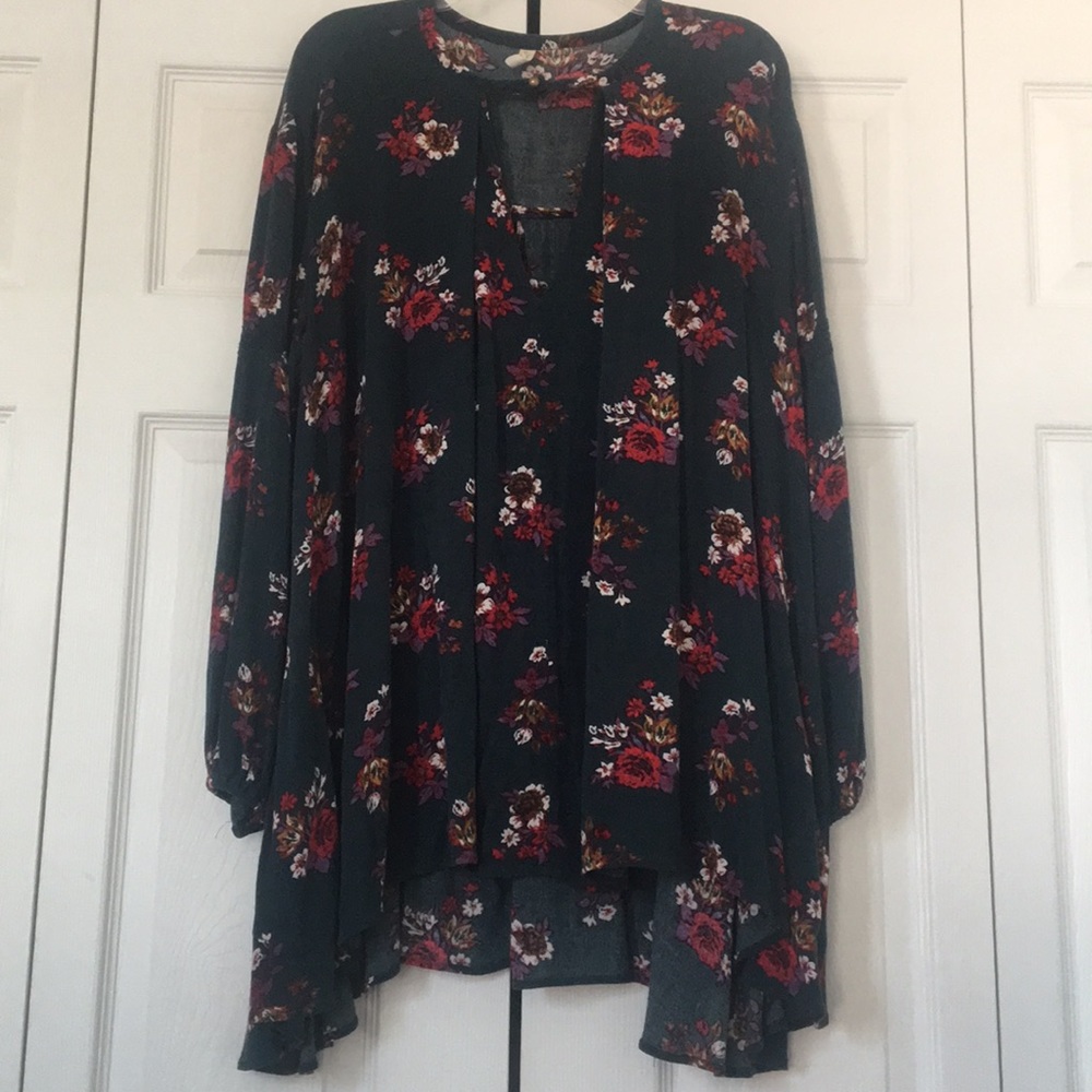 Free People Floral Tunic Top